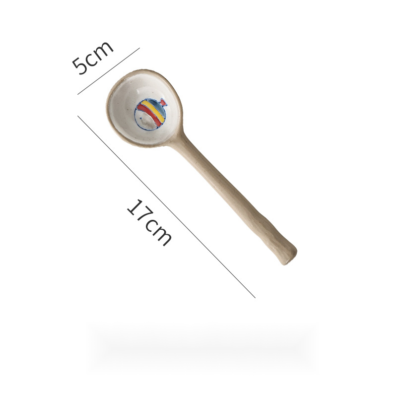 日式可愛釉下彩手繪小湯勺