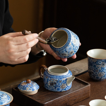 繁花系列15頭茶具套裝高檔伴手禮