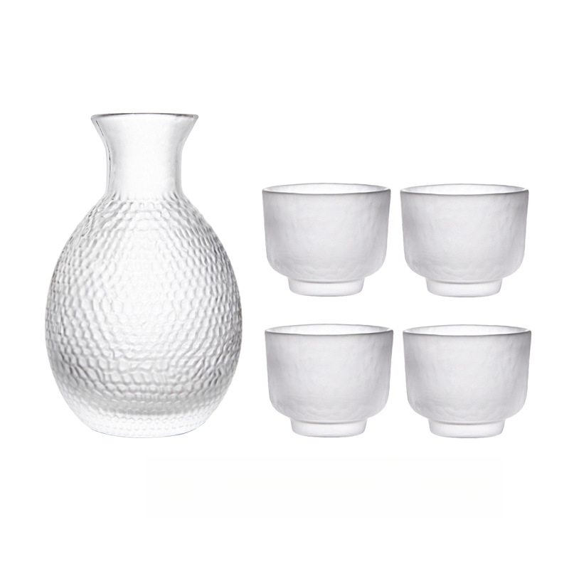 日式清酒壺套裝錘紋磨砂酒壺