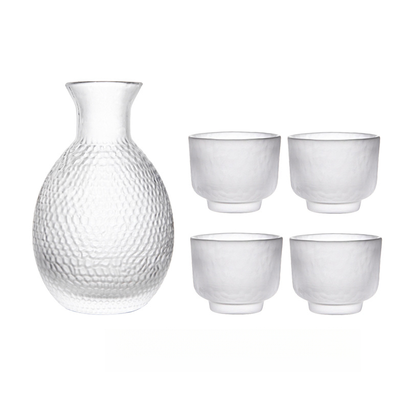 日式清酒壺套裝錘紋磨砂酒壺