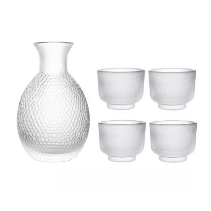 日式清酒壺套裝錘紋磨砂酒壺