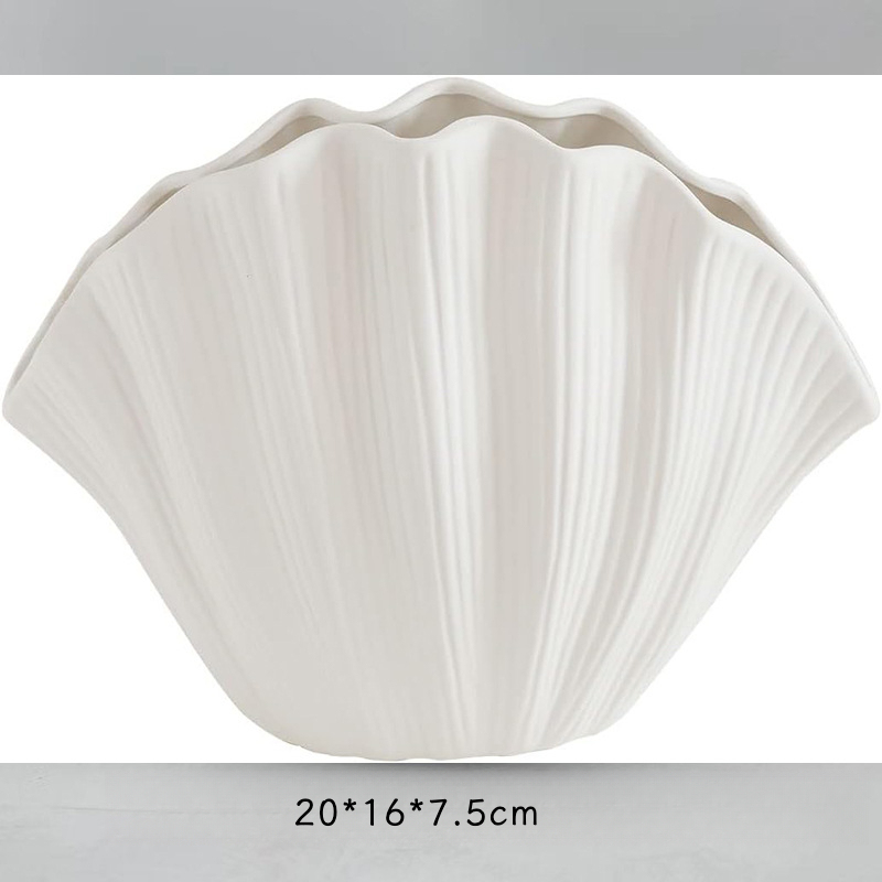 貝殼陶瓷插花花瓶擺件