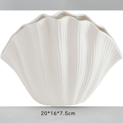 貝殼陶瓷插花花瓶擺件