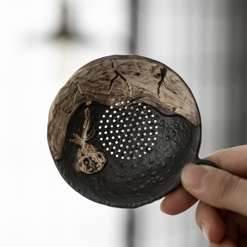 侘寂風陶瓷茶漏茶隔過濾組