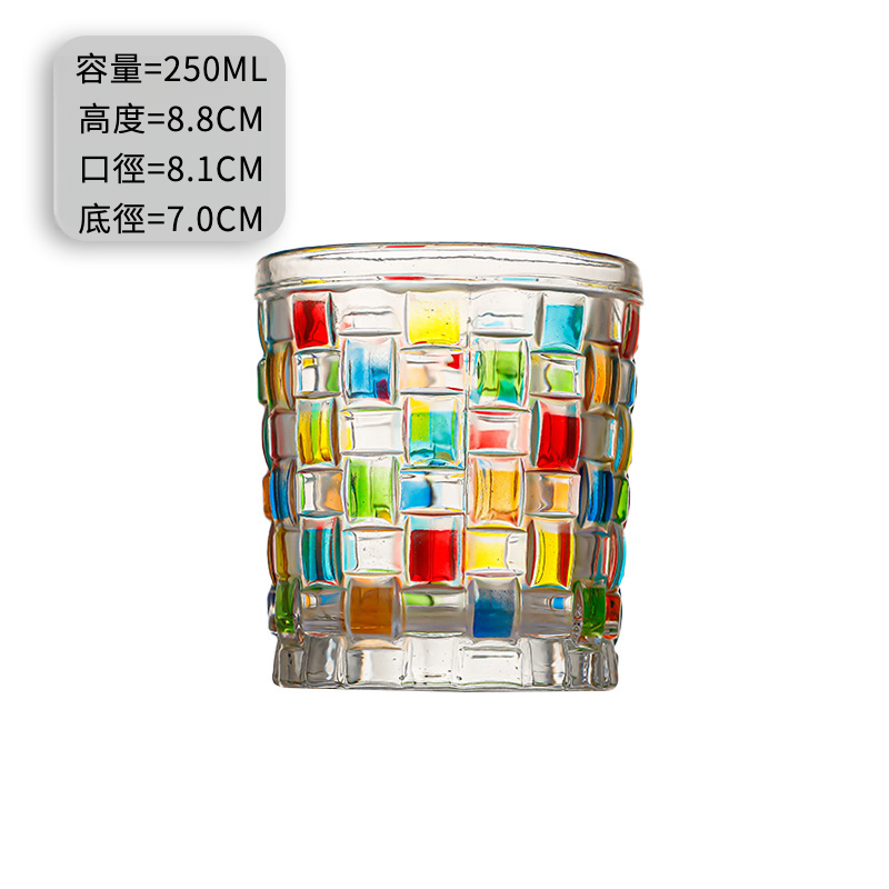 意大利手工彩繪水晶玻璃杯