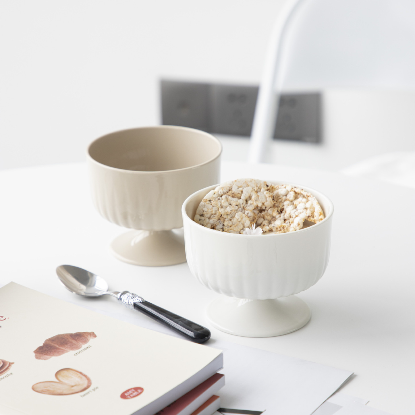 歐式陶瓷浮雕高腳冰激凌杯家居咖啡杯