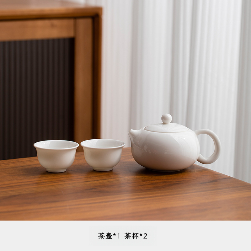 羊脂玉白瓷茶具套裝