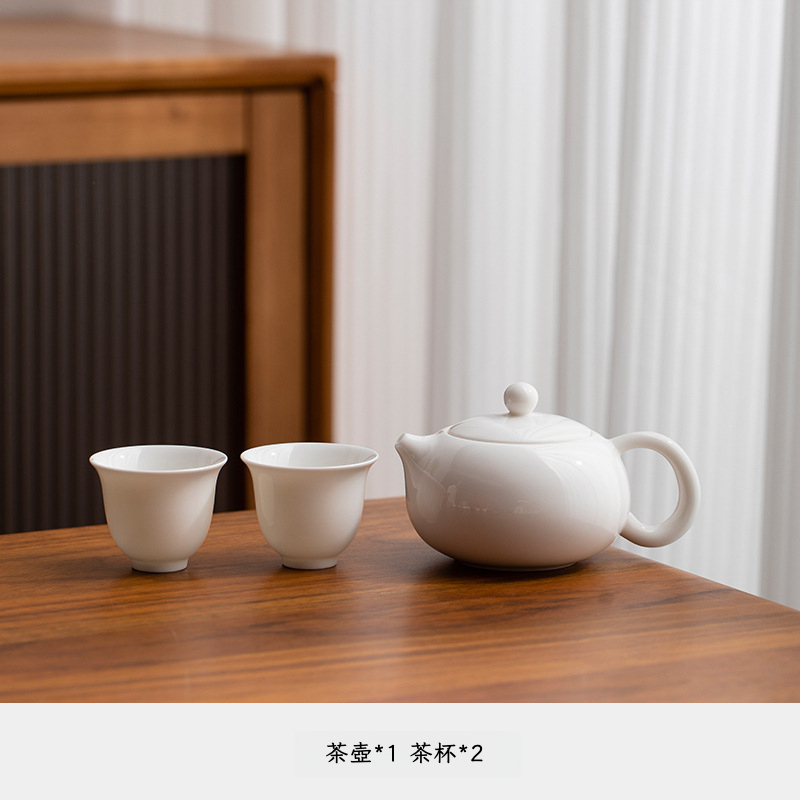 羊脂玉白瓷茶具套裝