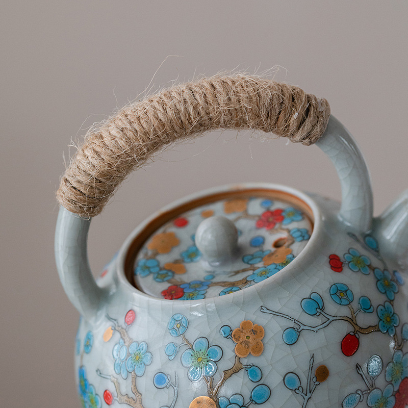 汝窯金梅提梁壺