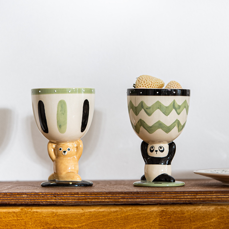 可愛手繪立體水杯