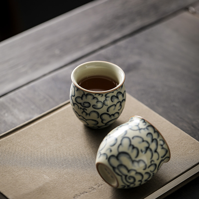 汝窯陶瓷祥雲品茗杯