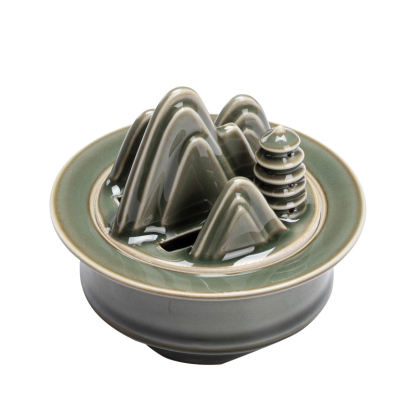 越窯青瓷盤香爐茶道擺件