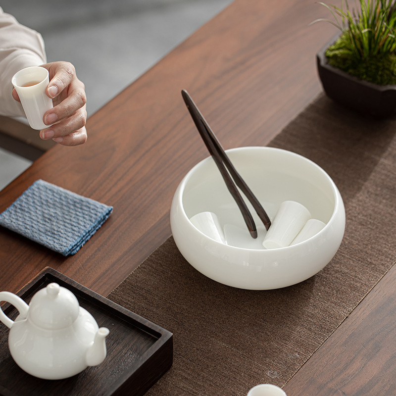 羊脂玉白瓷茶洗