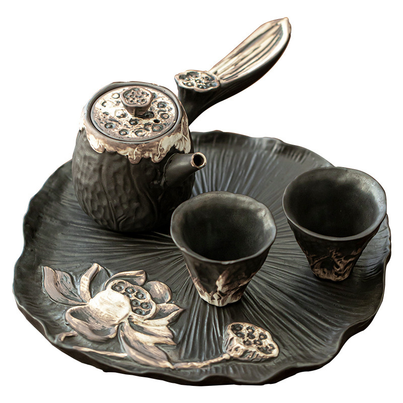 侘寂風粗陶茶具乾泡小套裝