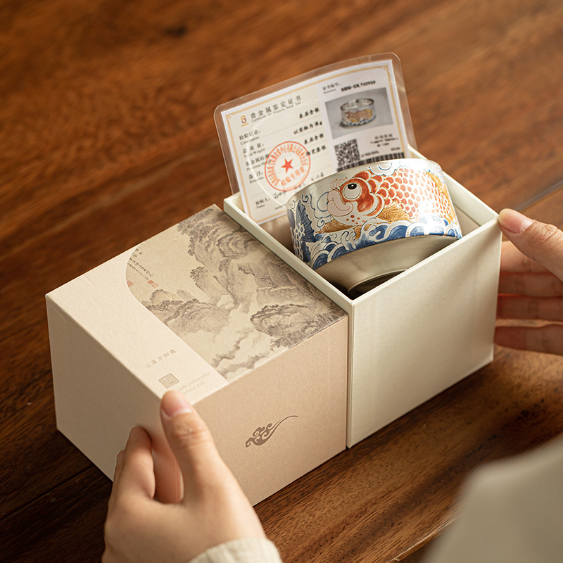 祥龍納福鎏銀品茗杯