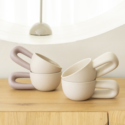 創意陶瓷大手柄咖啡杯