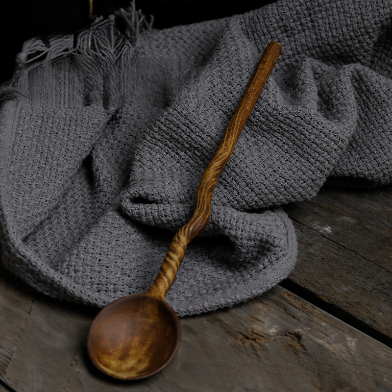 復古陶瓷創意樹枝陶瓷長柄咖啡攪拌勺