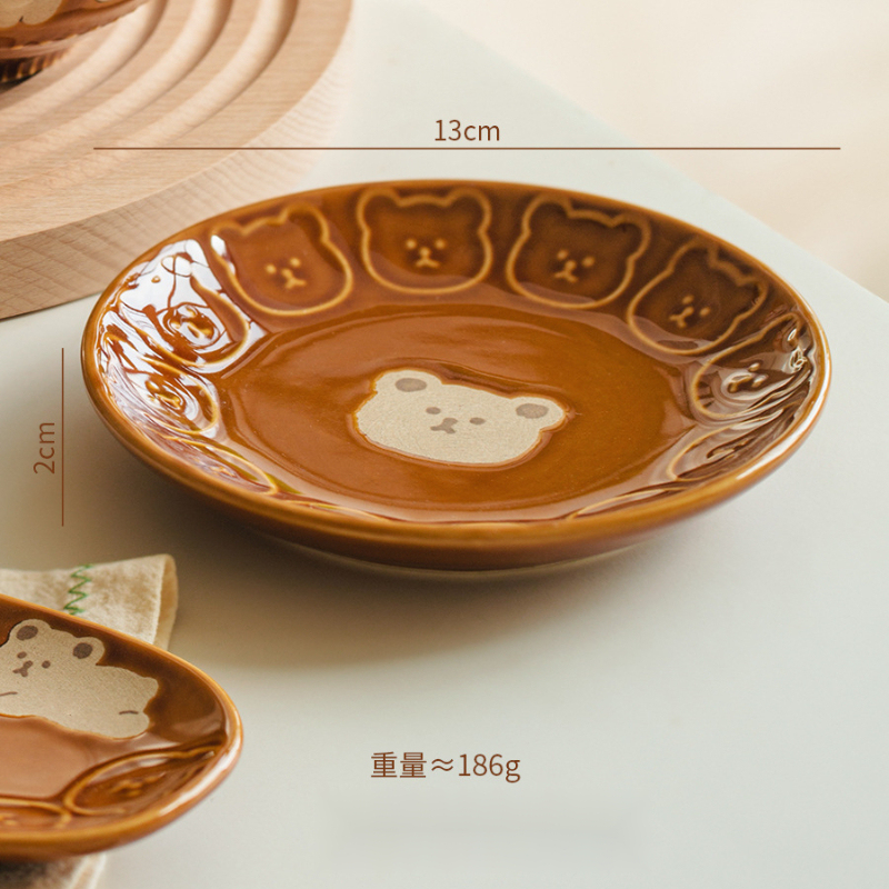 可愛小熊釉下彩陶瓷飯碗套裝