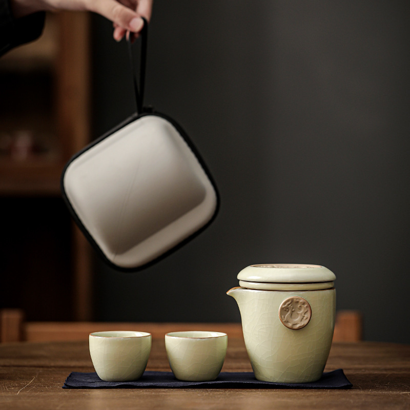 冰裂祥龍快客杯旅行茶具