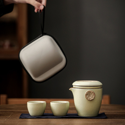 冰裂祥龍快客杯旅行茶具