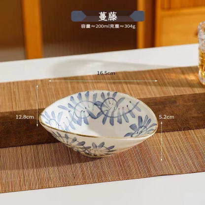 復古手繪不規則元寶盤