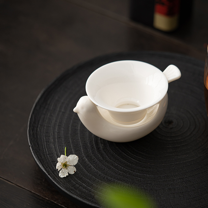 白瓷羊脂玉茶漏茶濾