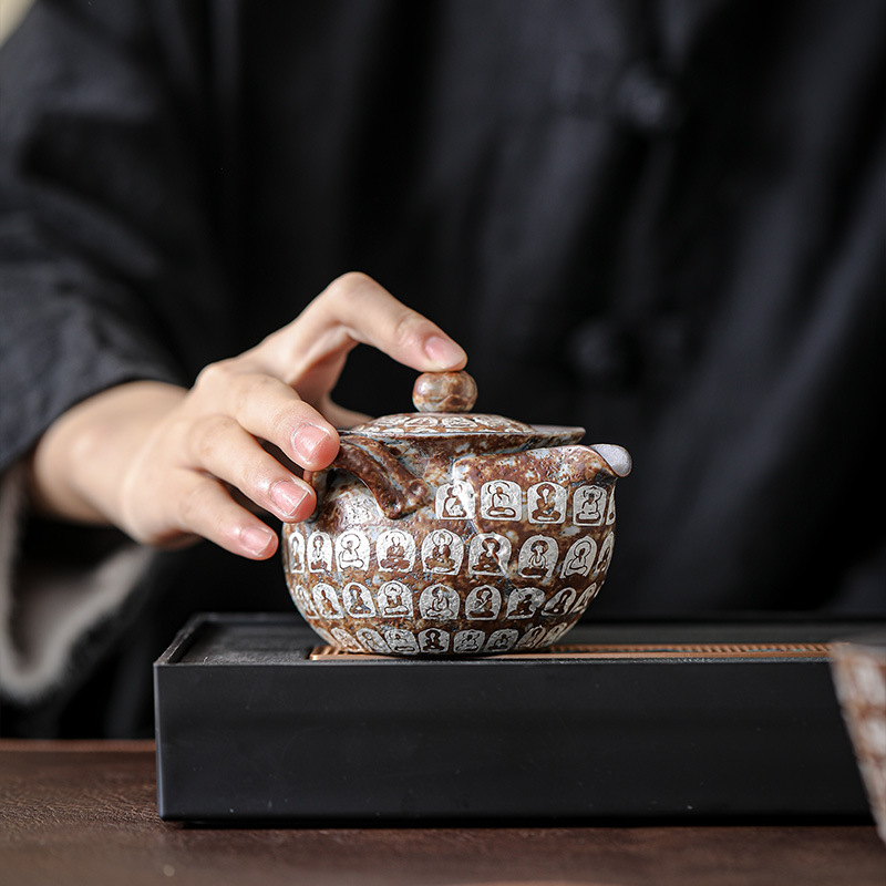 万佛鎏银宝瓶手抓壶