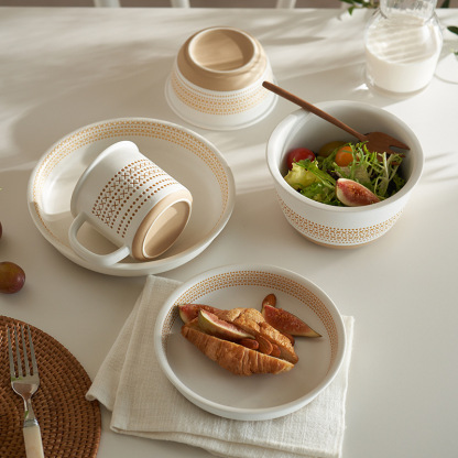 白色波點碗盤套裝