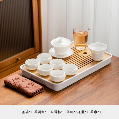 羊脂玉白瓷茶具套裝