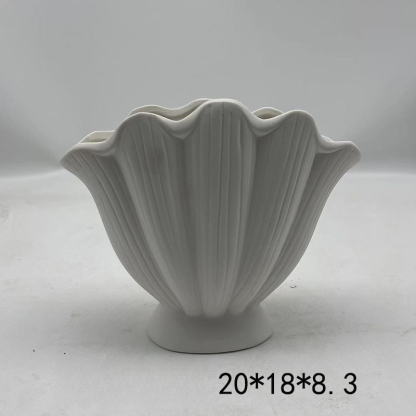 貝殼陶瓷插花花瓶擺件