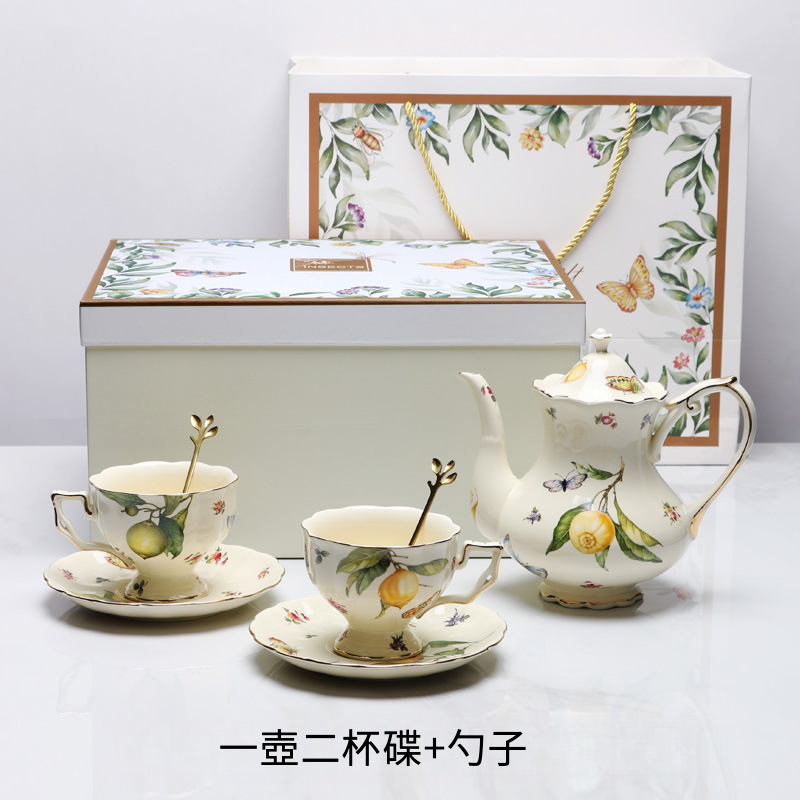 歐式田園風陶瓷咖啡杯碟