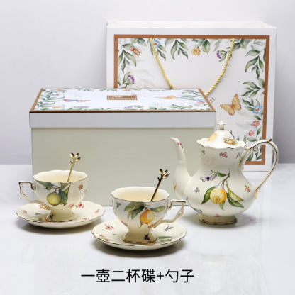 歐式田園風陶瓷咖啡杯碟