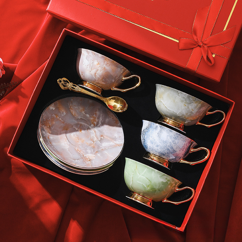 嚴選骨瓷咖啡杯碟設計感禮品套裝