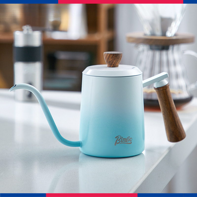 手沖咖啡壺細嘴掛耳壺木柄不銹鋼家用煮咖啡壺手磨咖啡機