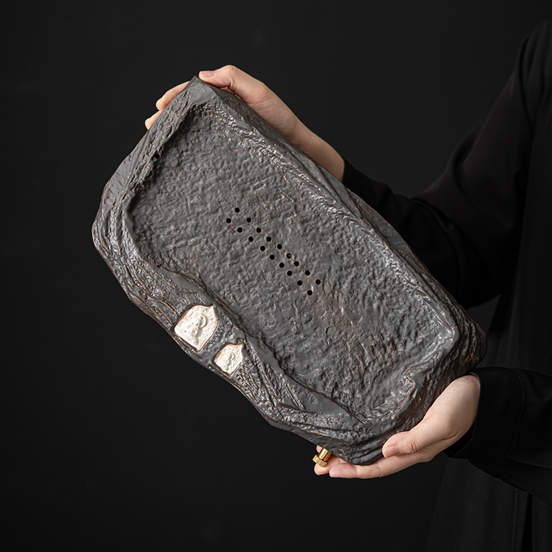 侘寂風復古粗陶幹泡盤