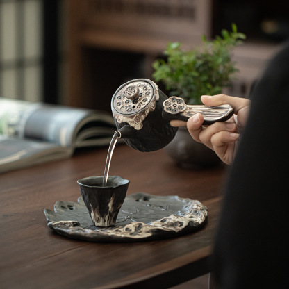 侘寂風粗陶茶具乾泡小套裝