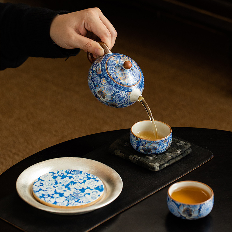 繁花一壺二杯+茶承套裝高檔伴手禮