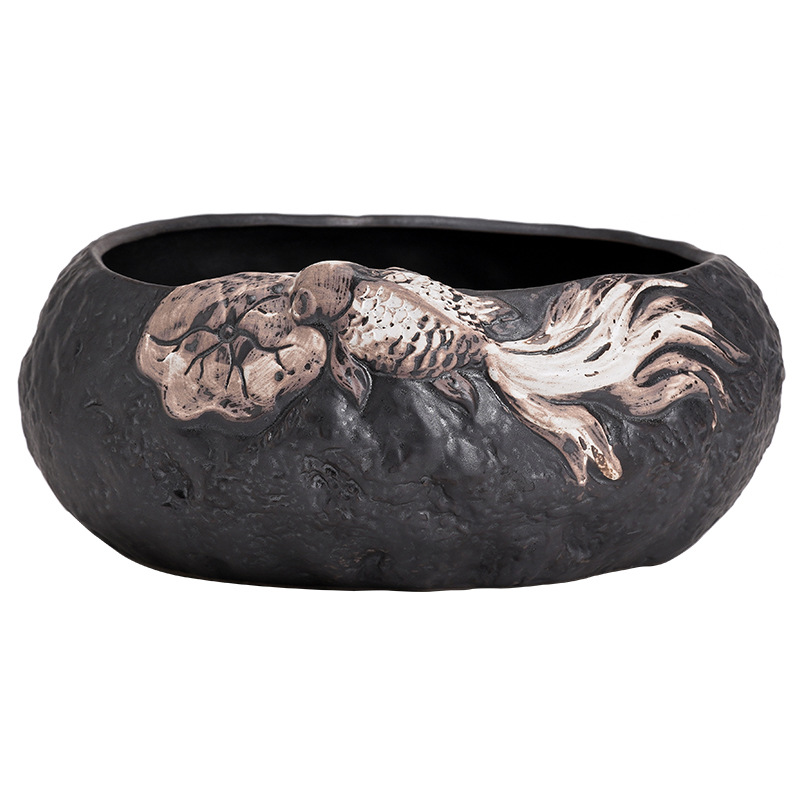 侘寂風年年有魚茶洗