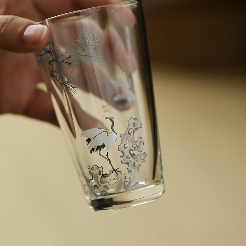 松鶴透明耐熱品茗杯