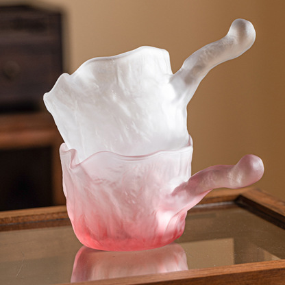 水晶琉璃側把公道杯