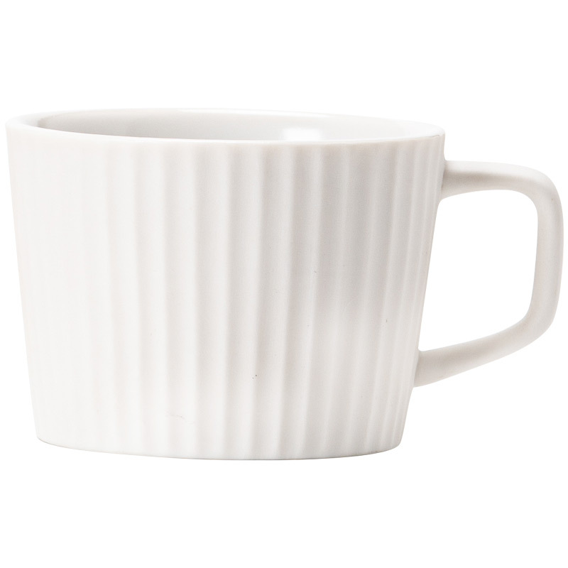 豎紋陶瓷咖啡杯碟