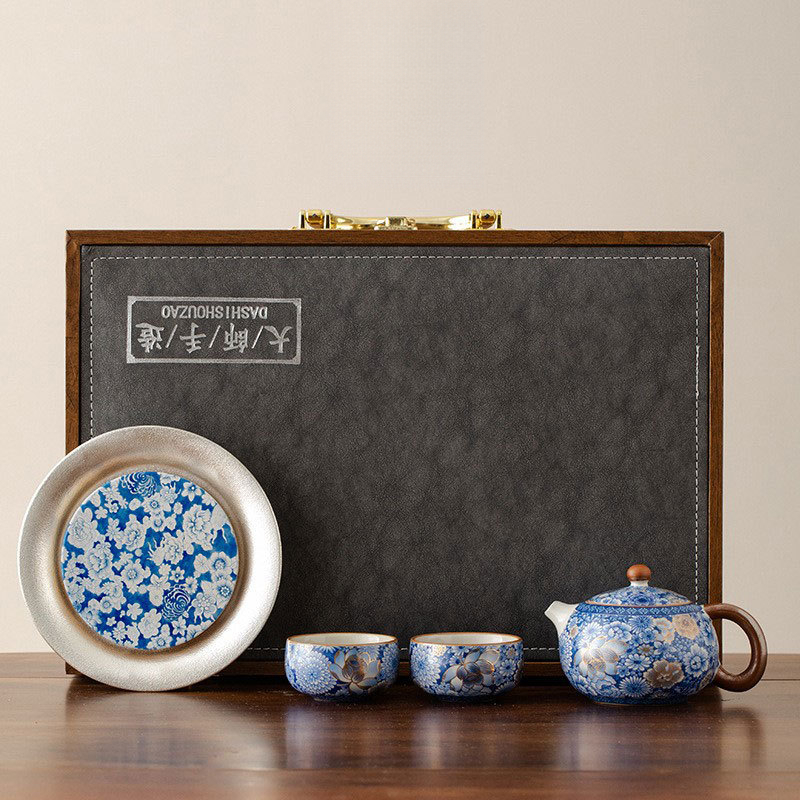 繁花一壺二杯+茶承套裝高檔伴手禮