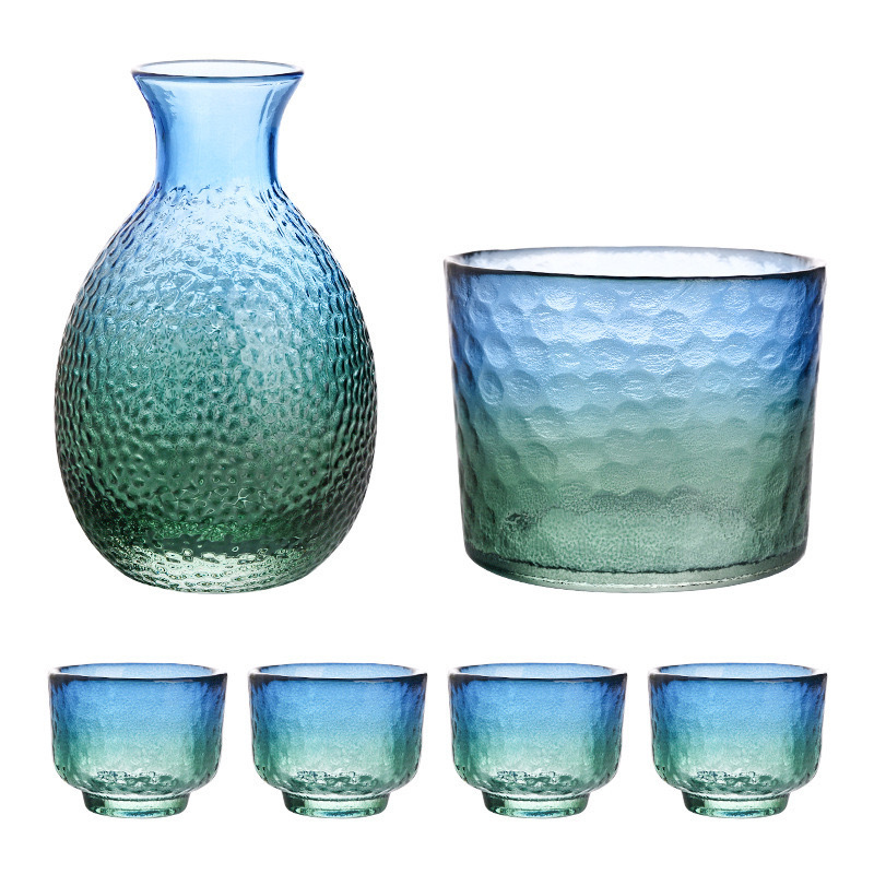 日式金邊錘紋溫酒壺套裝