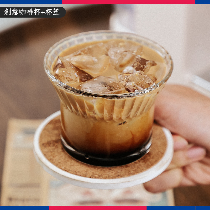 花朵創意咖啡杯玻璃杯家用威士忌杯