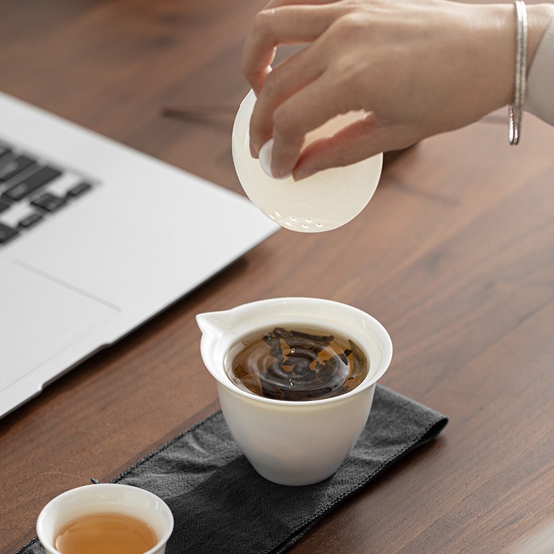 羊脂玉白瓷手抓壺