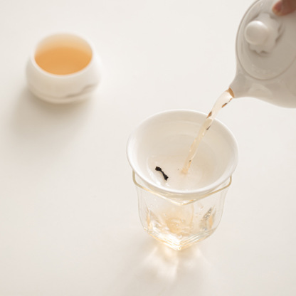 羊脂玉白瓷茶漏全瓷茶水分離器