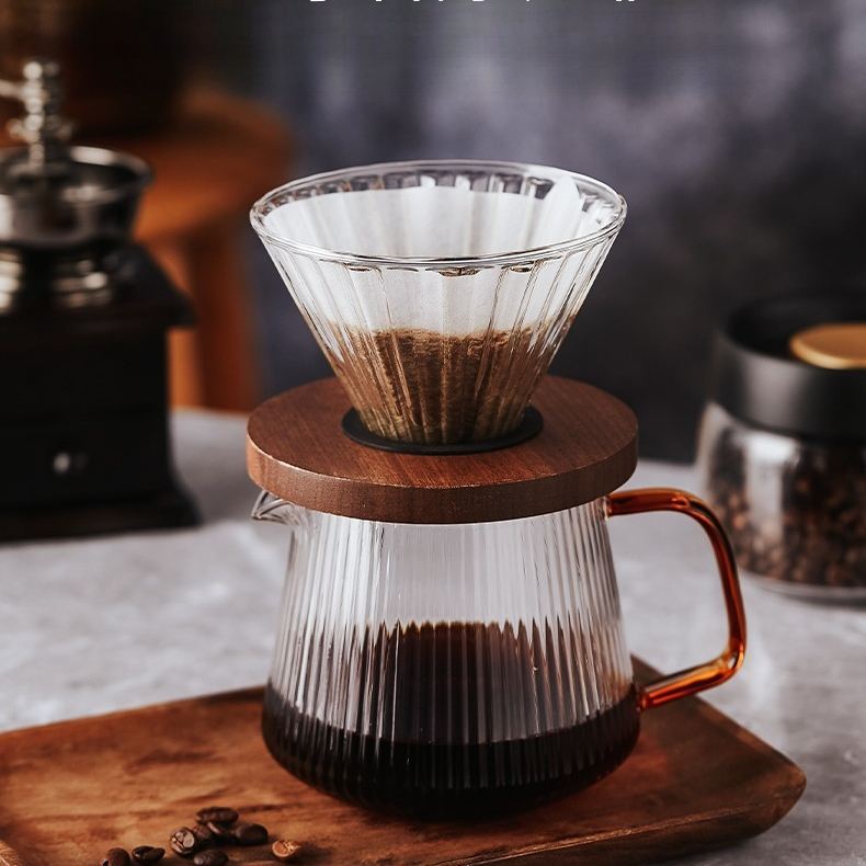 豎紋手沖咖啡壺套裝