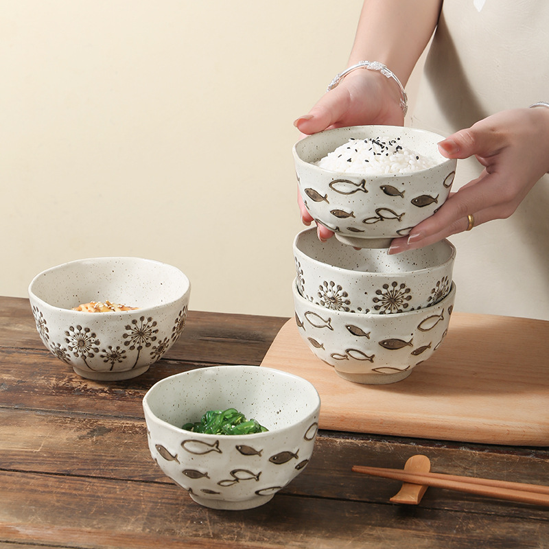 日式粗陶復古碗