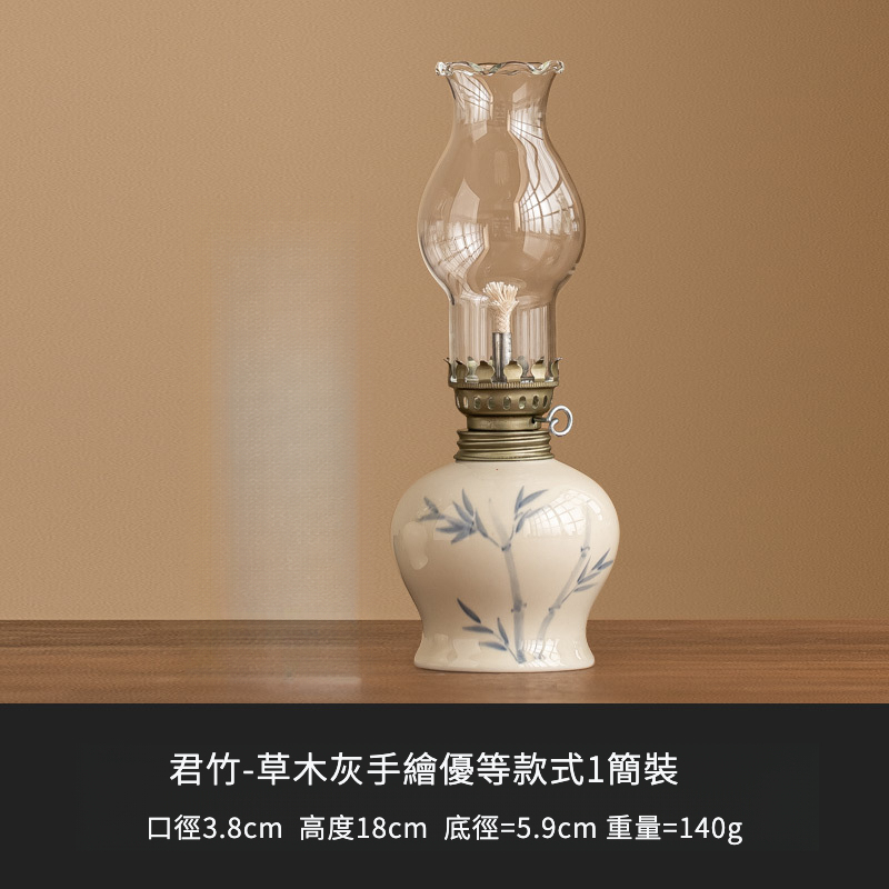 手繪花卉復古煤油燈