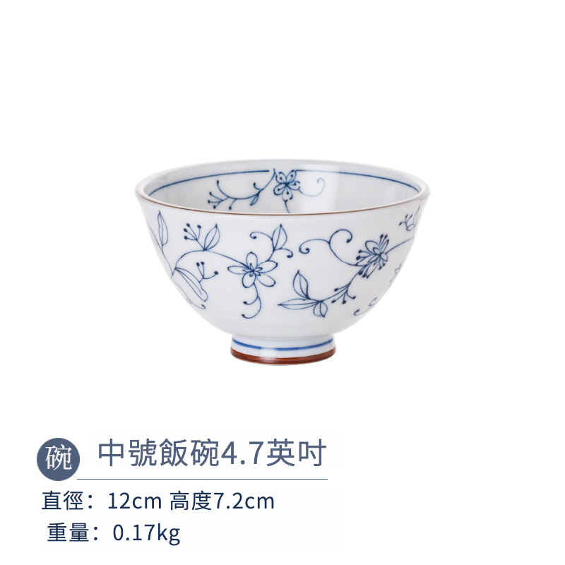 日本輕量瓷線唐草碗碟
